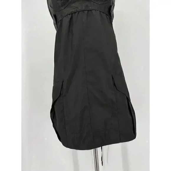 Diesel Womens 2000s y2k Moto Style Dress Black Leather Cargo Pockets Goth Grunge - Picture 5 of 16